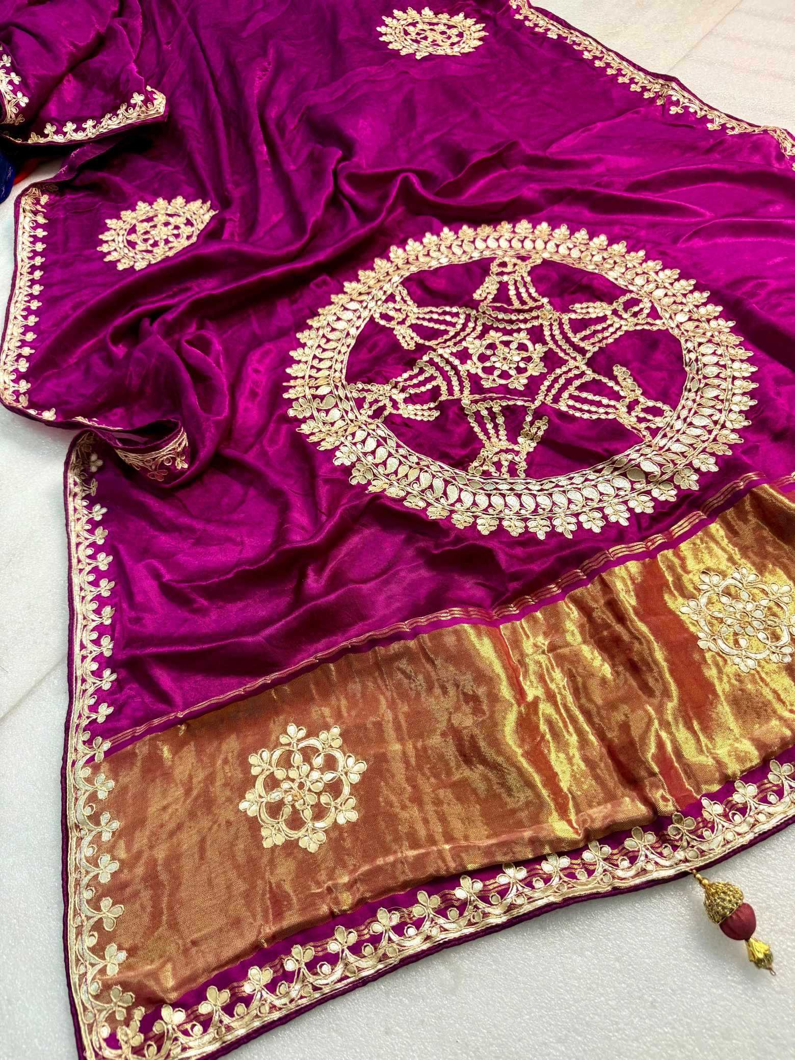 Ynf Gajji Silk KESH576 Gala Sarees Wholesale Hand Work Sarees Gota Patti Sarees Bandhani Bandhej Sarees Manufacturer- Kapda Export