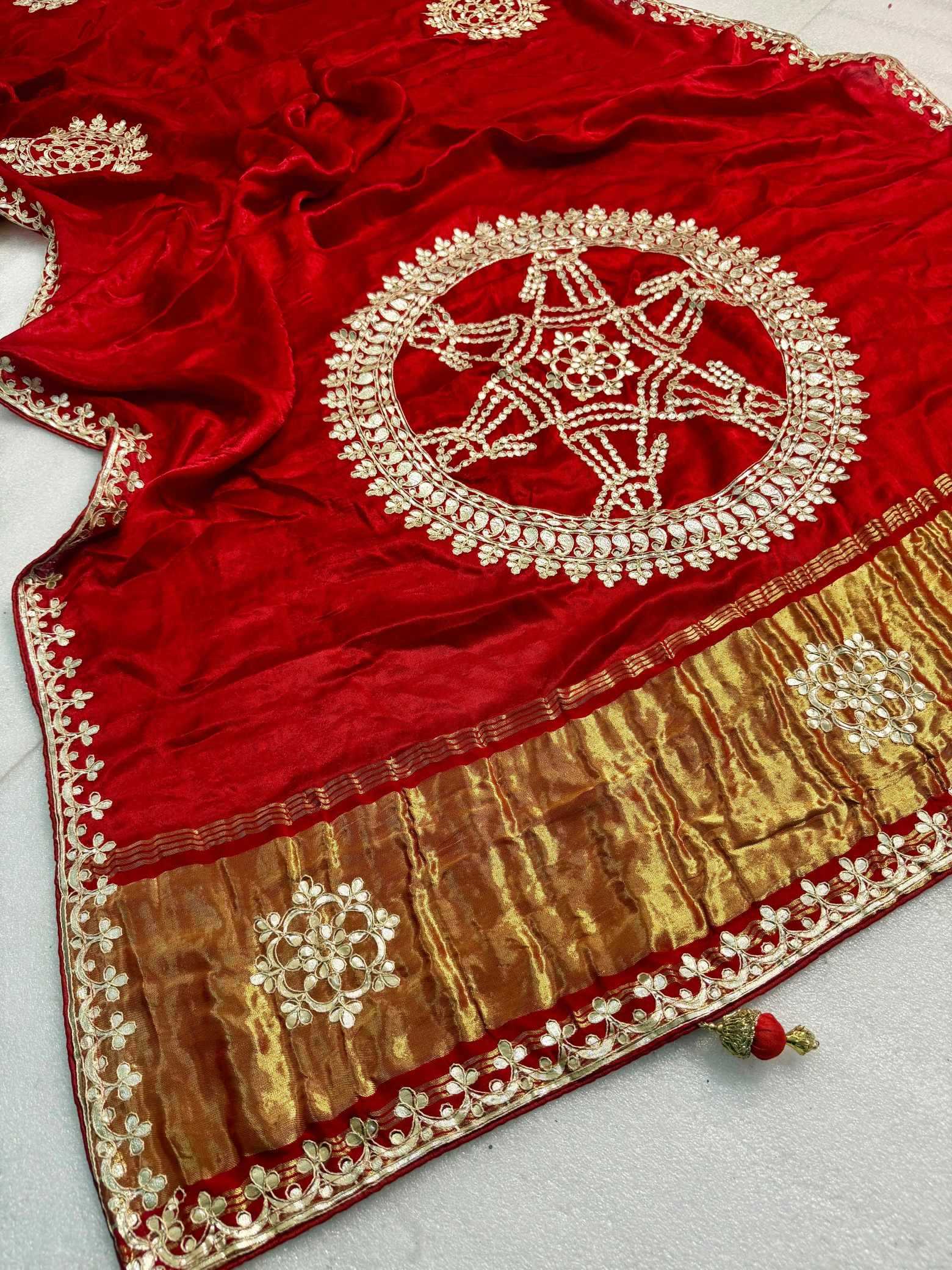 Ynf Gajji Silk KESH576 Gala Sarees Wholesale Hand Work Sarees Gota Patti Sarees Bandhani Bandhej Sarees Manufacturer- Kapda Export