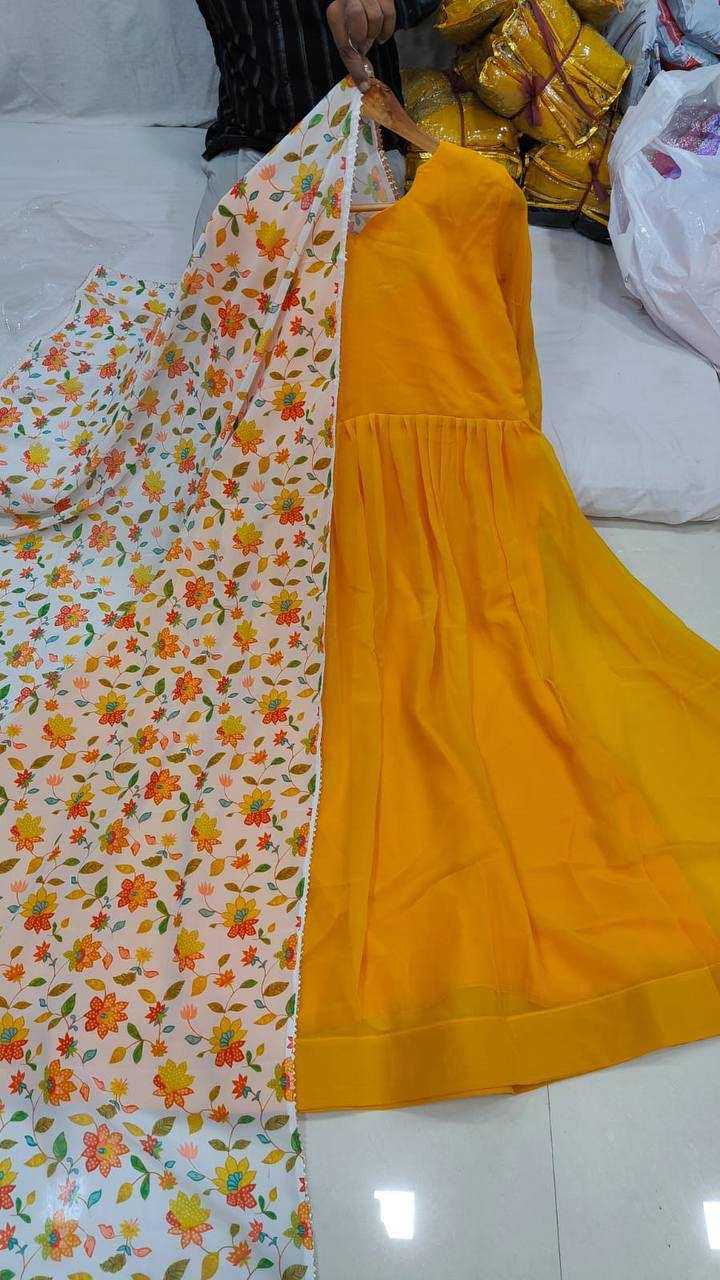 Ynf Georgette KESH175 atish Gowns Wholesale Georgette Gown Wedding Gown Gown With Dupatta Manufacturer- Kapda Export