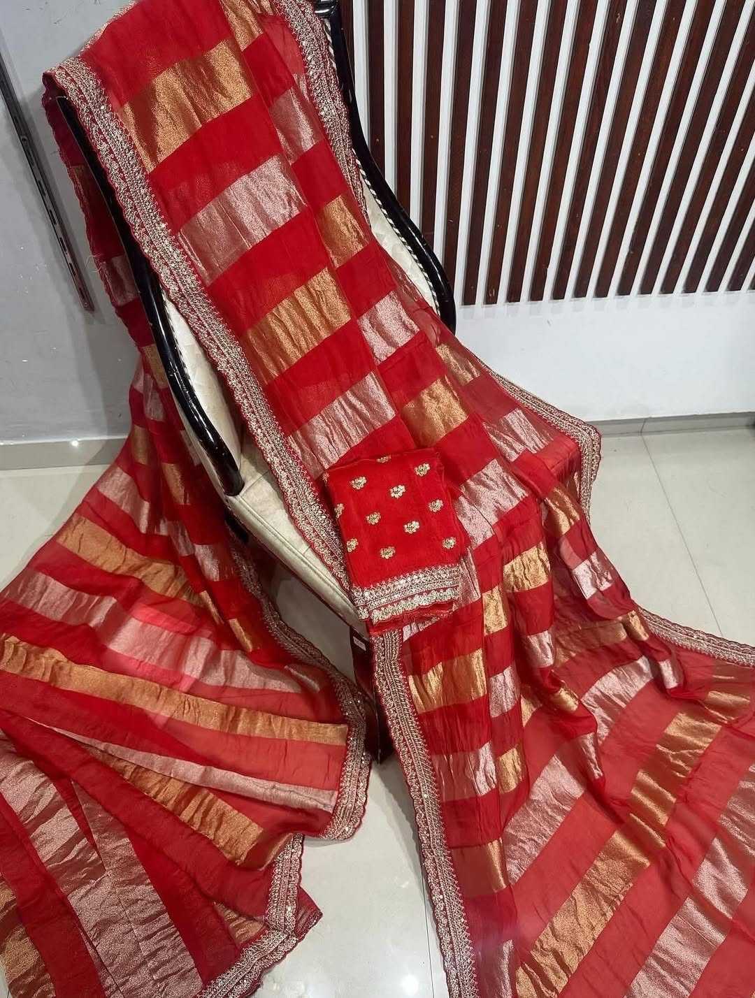 Ynf Georgette KESH484 104 Sarees Festive Collections Wholesale Georgette Sarees Tissue Silk Saree Zari Sarees Manufacturer- Kapda Export