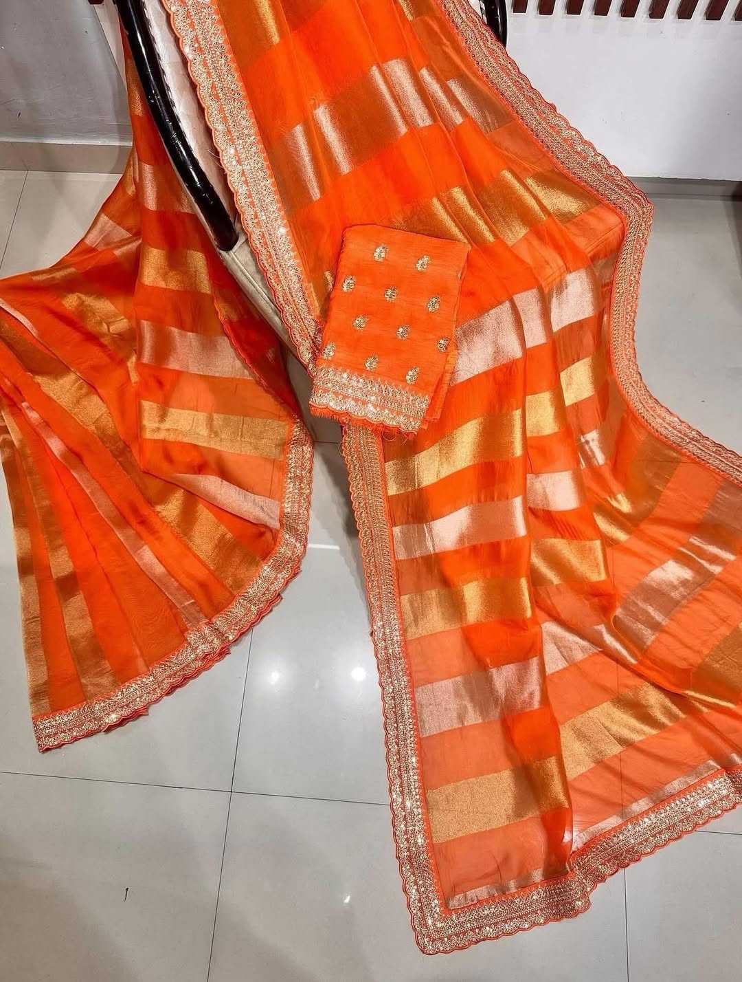 Ynf Georgette KESH484 104 Sarees Festive Collections Wholesale Georgette Sarees Tissue Silk Saree Zari Sarees Manufacturer- Kapda Export