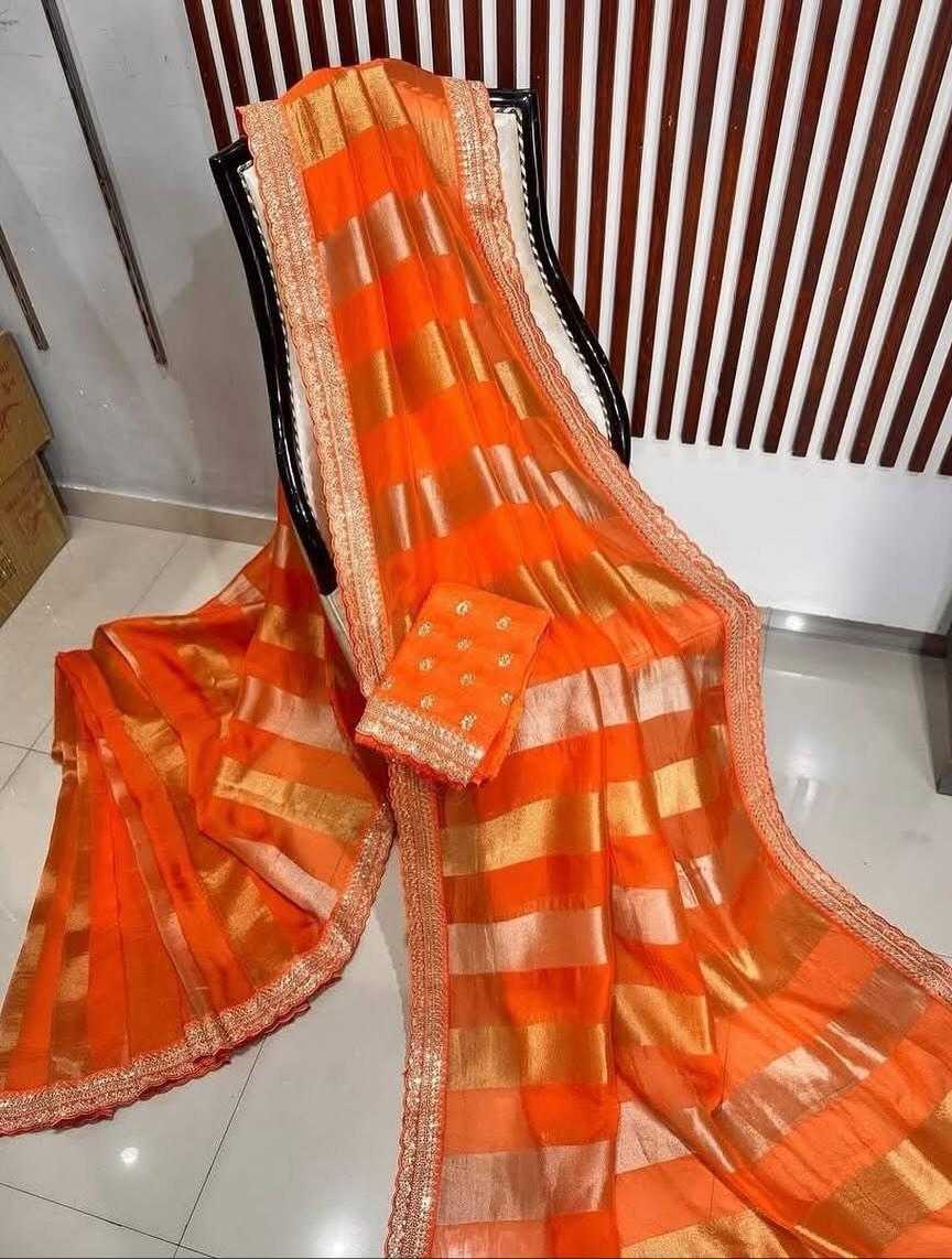 Ynf Georgette KESH484 104 Sarees Festive Collections Wholesale Georgette Sarees Tissue Silk Saree Zari Sarees Manufacturer- Kapda Export