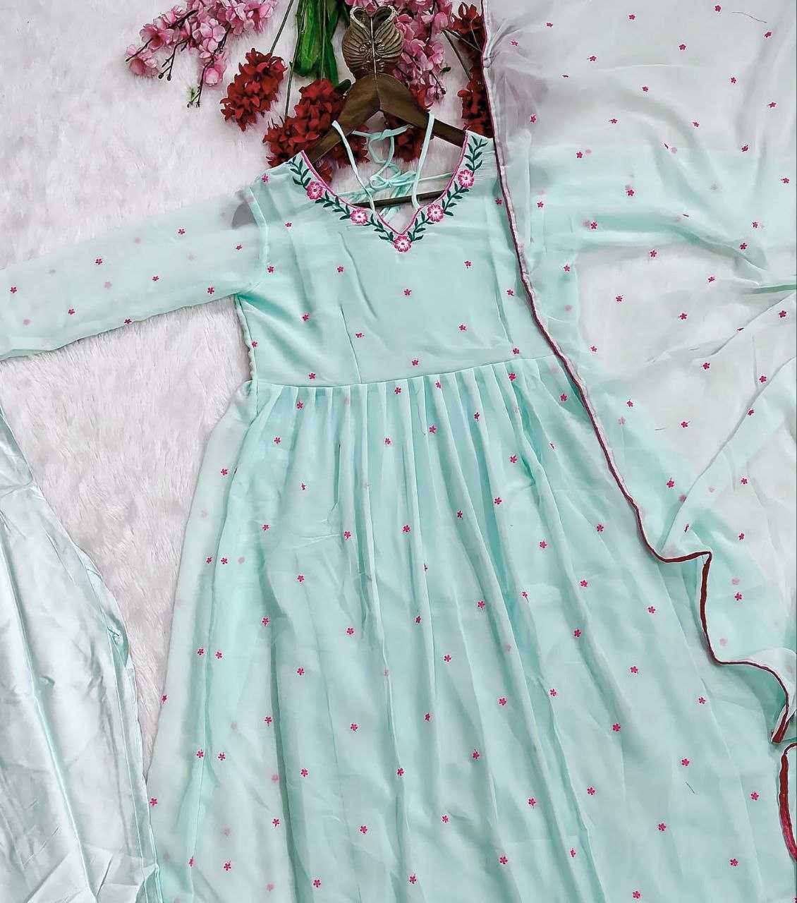 Ynf Georgette KESH536 Eid Kurti Wholesale Festive Kurtis Georgette Kurti Embroidered Kurtis Manufacturer- Kapda Export