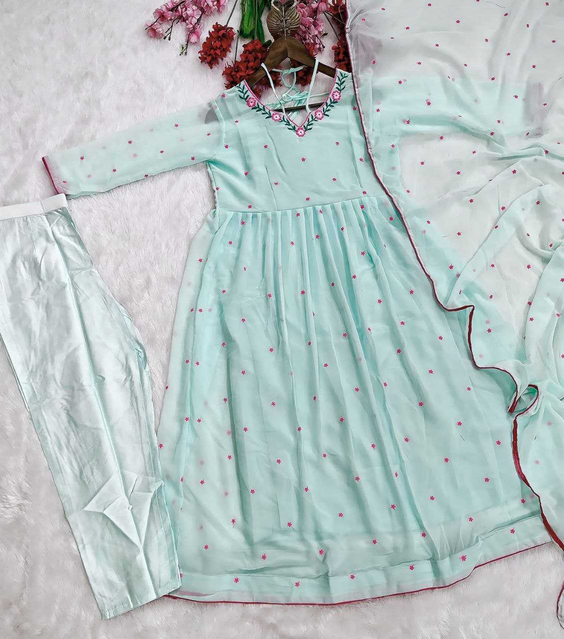 Ynf Georgette KESH536 Eid Kurti Wholesale Festive Kurtis Georgette Kurti Embroidered Kurtis Manufacturer- Kapda Export