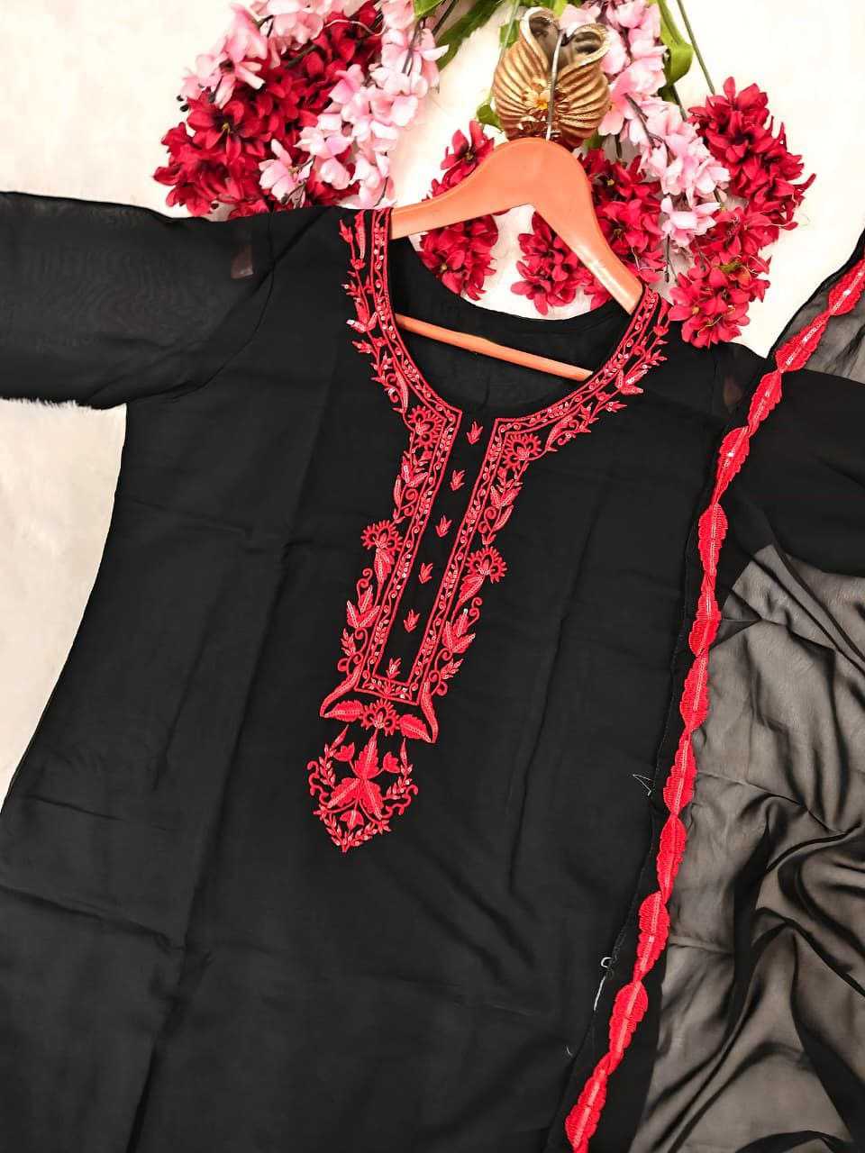 Ynf Georgette KESH536 Fox Kurti Wholesale Festive Kurtis Georgette Kurti Embroidered Kurtis Manufacturer- Kapda Export