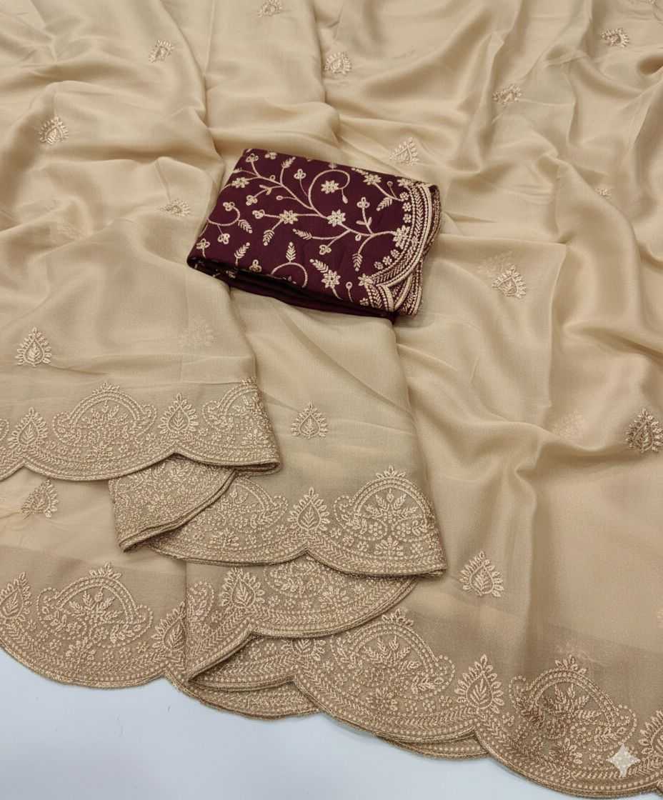 Ynf Georgette KESH547 184 Sarees Festive Collections Wholesale Georgette Sarees Embroidered Sarees Sarees With Blouse Manufacturer- Kapda Export