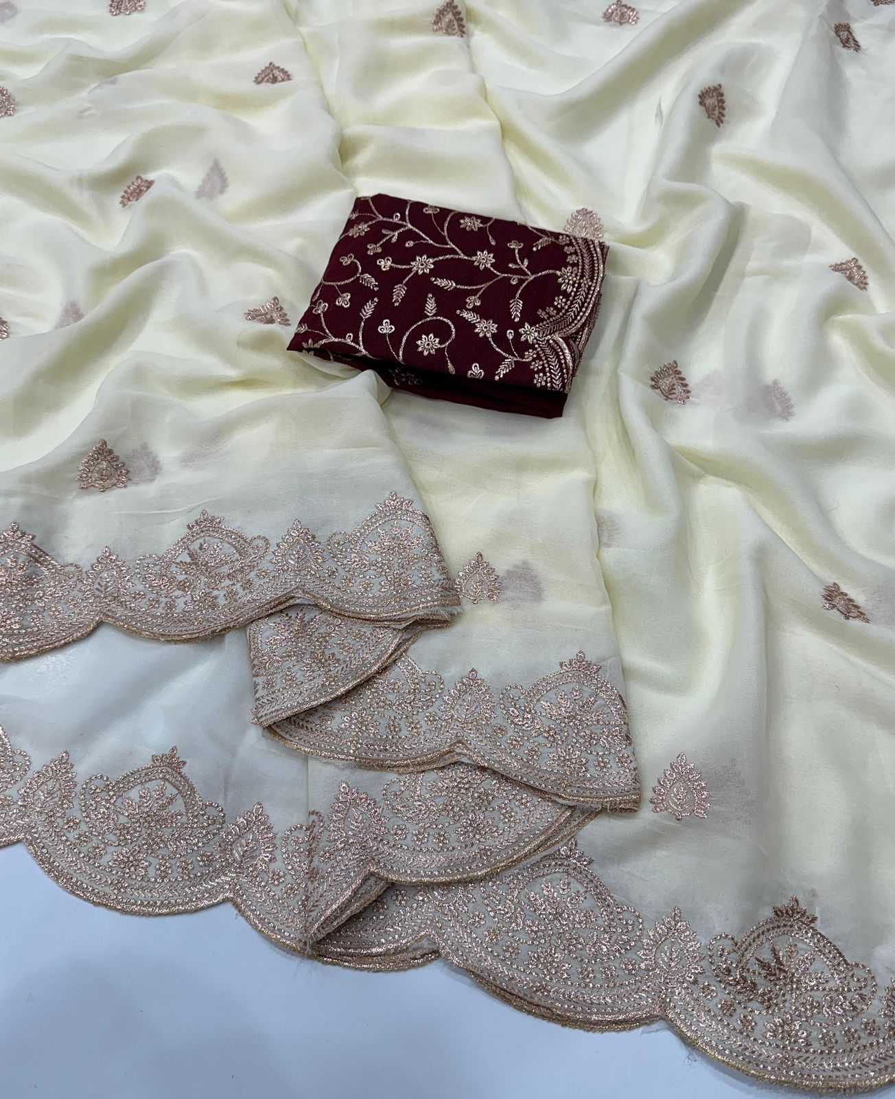 Ynf Georgette KESH547 184 Sarees Festive Collections Wholesale Georgette Sarees Embroidered Sarees Sarees With Blouse Manufacturer- Kapda Export