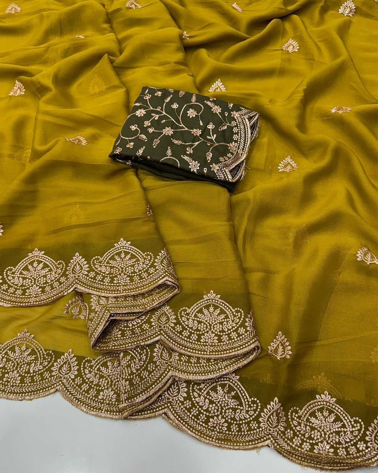 Ynf Georgette KESH547 184 Sarees Festive Collections Wholesale Georgette Sarees Embroidered Sarees Sarees With Blouse Manufacturer- Kapda Export