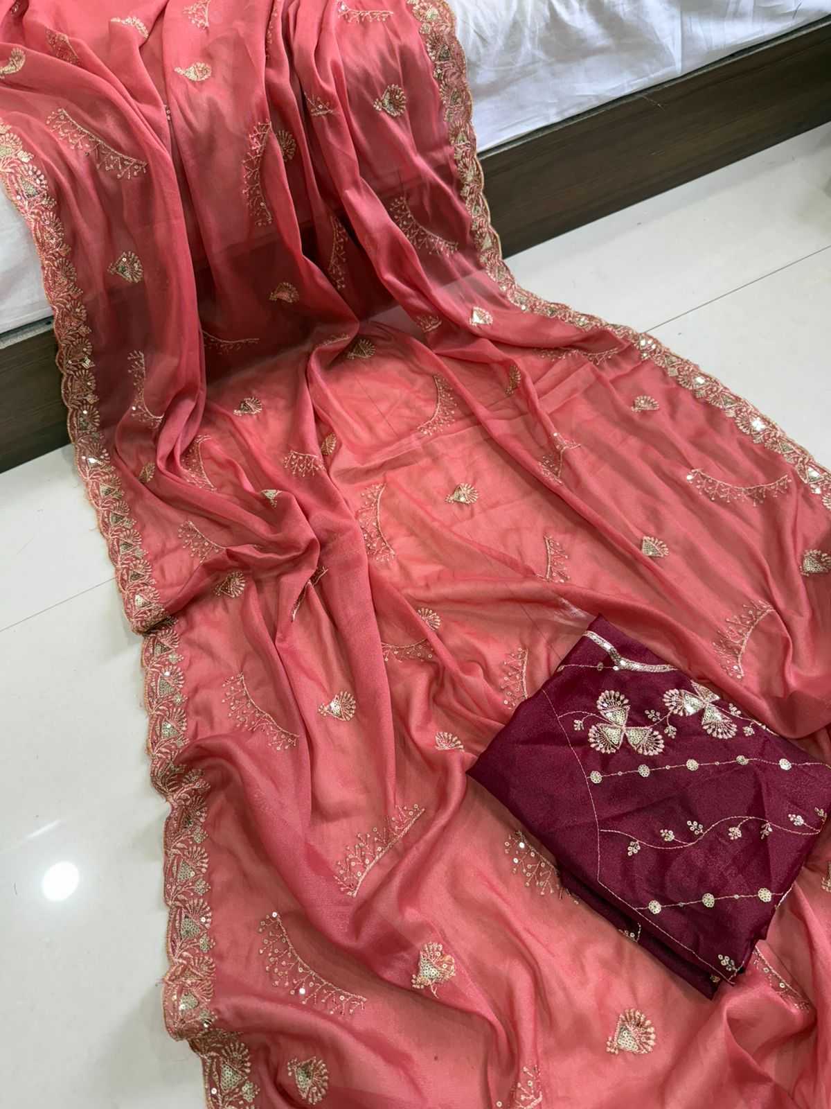 Ynf Georgette KESH547 186 Sarees Festive Collections Wholesale Georgette Sarees Embroidered Sarees Sarees With Blouse Manufacturer- Kapda Export