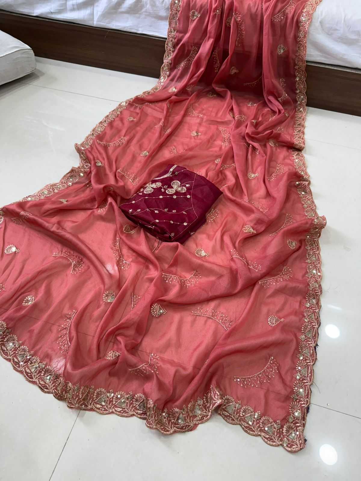 Ynf Georgette KESH547 186 Sarees Festive Collections Wholesale Georgette Sarees Embroidered Sarees Sarees With Blouse Manufacturer- Kapda Export