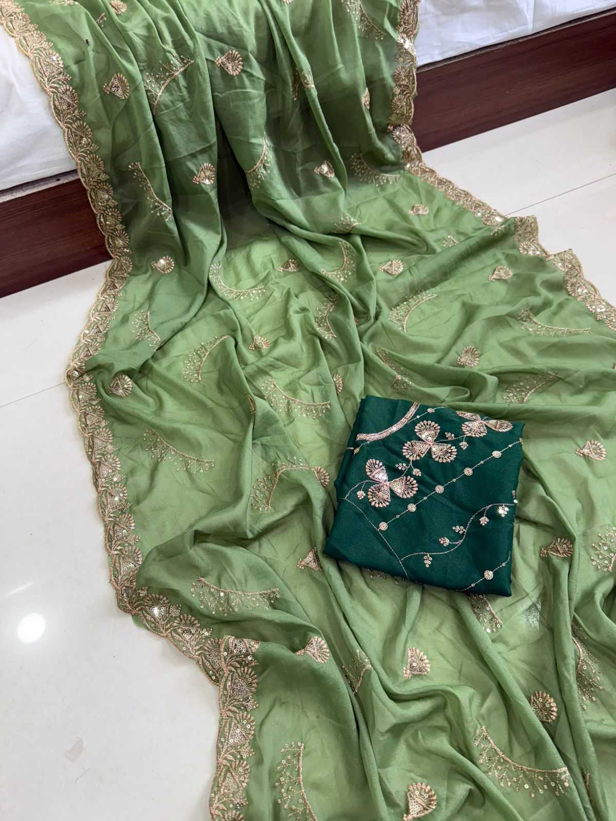 Ynf Georgette KESH547 186 Sarees Festive Collections Wholesale Georgette Sarees Embroidered Sarees Sarees With Blouse Manufacturer- Kapda Export