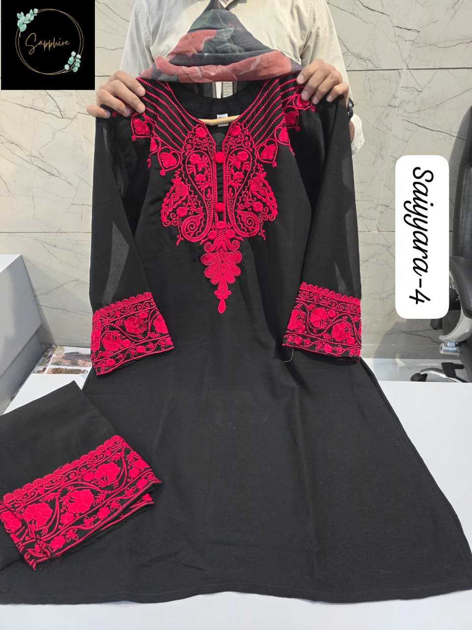 Ynf Georgette KESH557 SAIYYARA-4 Suits & Dresses Wholesale Sharara Salwar Suits Embroidery Suits Designer Suits Manufacturer- Kapda Export