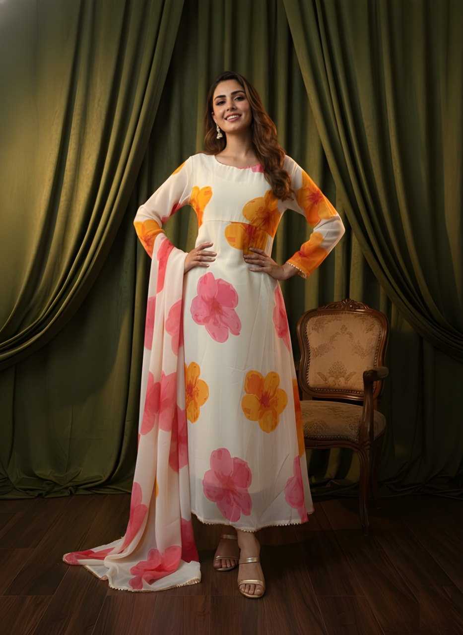 Ynf Georgette KESH559 355 Kurti Wholesale Printed Kurtis Anarkali Kurtis Georgette Kurti Manufacturer- Kapda Export