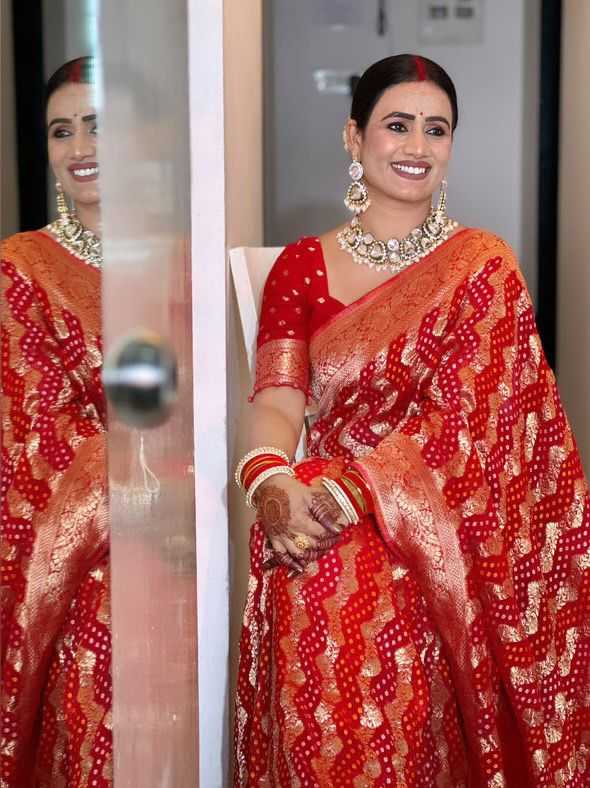 Ynf Georgette KESH582 102 Sarees Festive Collections Wholesale Georgette Sarees Red Sarees Sarees With Blouse Manufacturer- Kapda Export