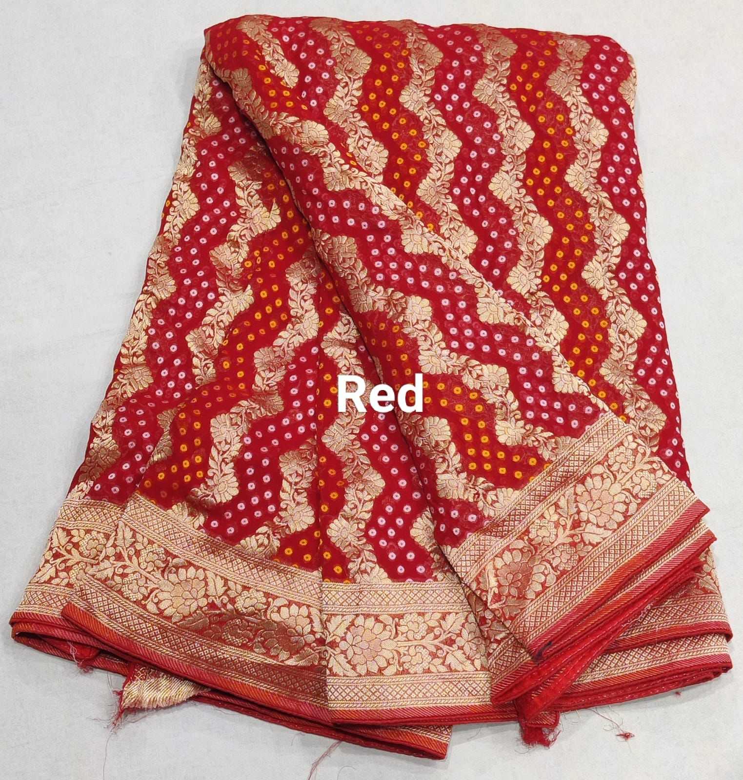 Ynf Georgette KESH582 102 Sarees Festive Collections Wholesale Georgette Sarees Red Sarees Sarees With Blouse Manufacturer- Kapda Export