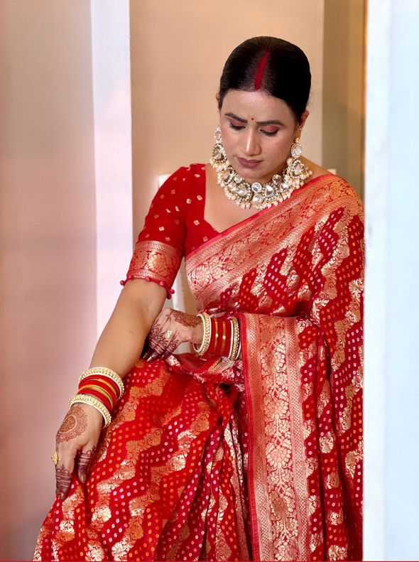 Ynf Georgette KESH582 102 Sarees Festive Collections Wholesale Georgette Sarees Red Sarees Sarees With Blouse Manufacturer- Kapda Export