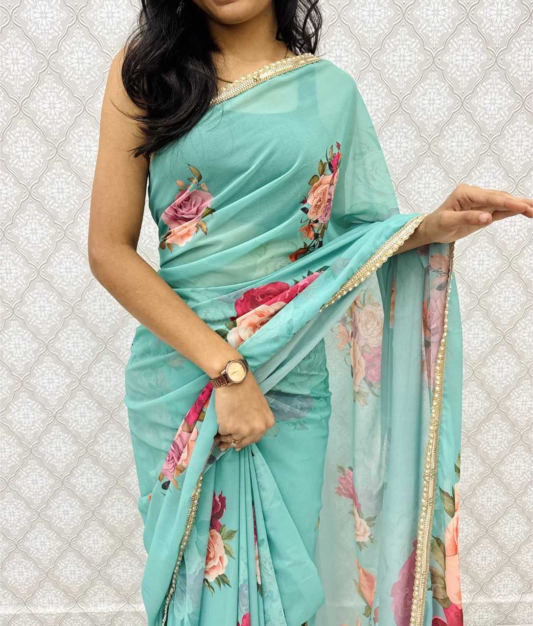 Ynf Georgette KESH656 213 Sarees Wholesale Printed Sarees Georgette Sarees Weightless Sarees Manufacturer- Kapda Export