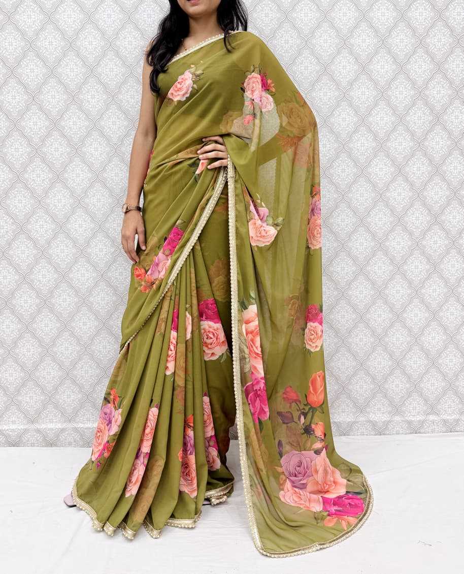Ynf Georgette KESH656 213 Sarees Wholesale Printed Sarees Georgette Sarees Weightless Sarees Manufacturer- Kapda Export