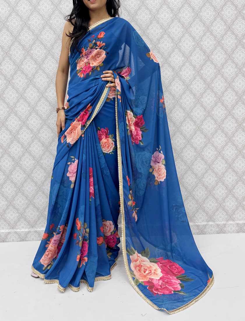 Ynf Georgette KESH656 213 Sarees Wholesale Printed Sarees Georgette Sarees Weightless Sarees Manufacturer- Kapda Export