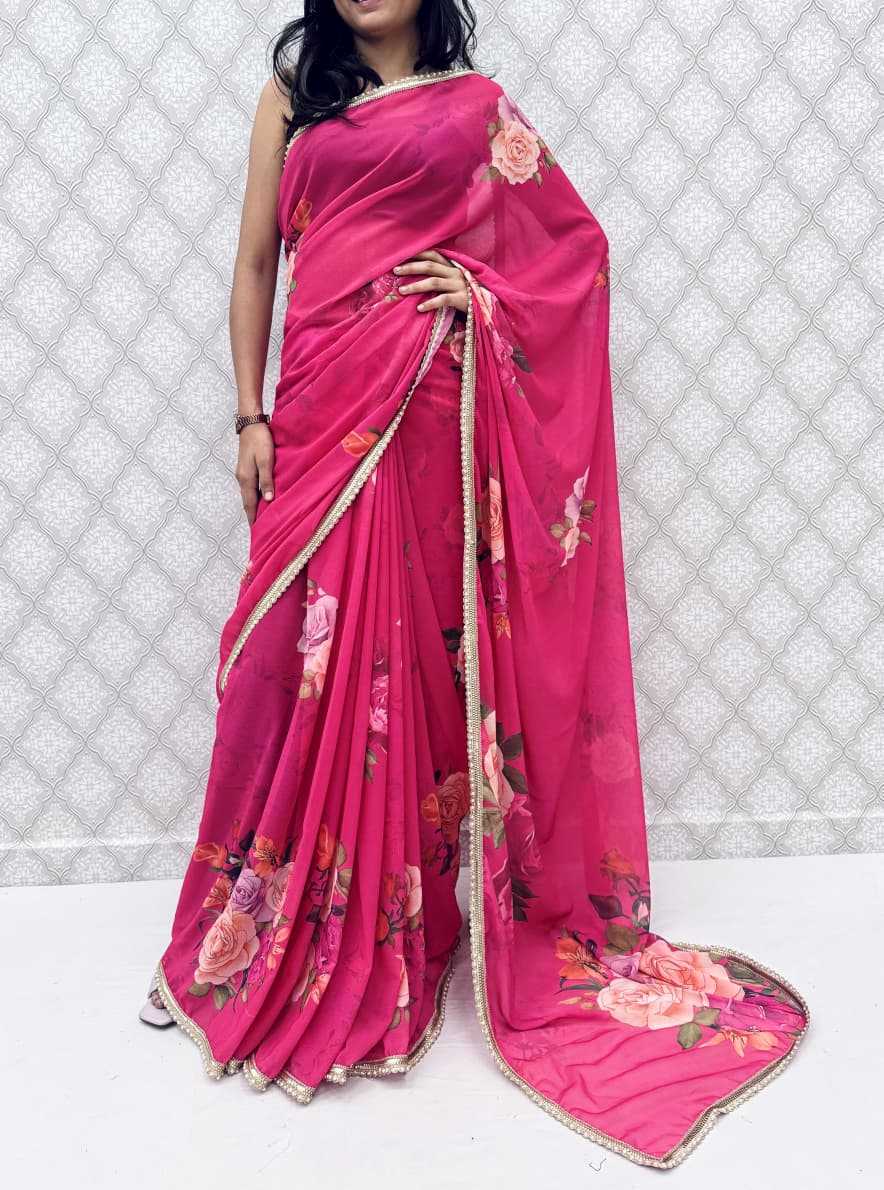 Ynf Georgette KESH656 213 Sarees Wholesale Printed Sarees Georgette Sarees Weightless Sarees Manufacturer- Kapda Export