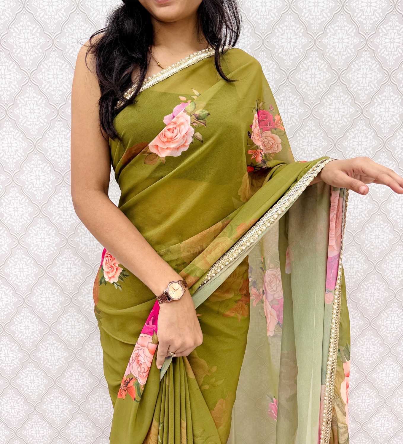 Ynf Georgette KESH656 213 Sarees Wholesale Printed Sarees Georgette Sarees Weightless Sarees Manufacturer- Kapda Export