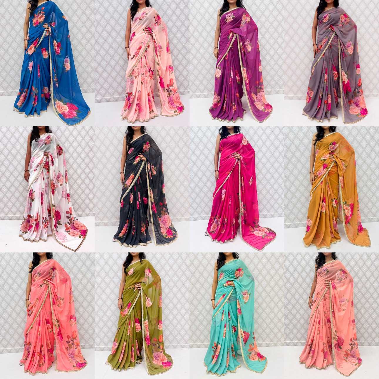 Ynf Georgette KESH656 213 Sarees Wholesale Printed Sarees Georgette Sarees Weightless Sarees Manufacturer- Kapda Export