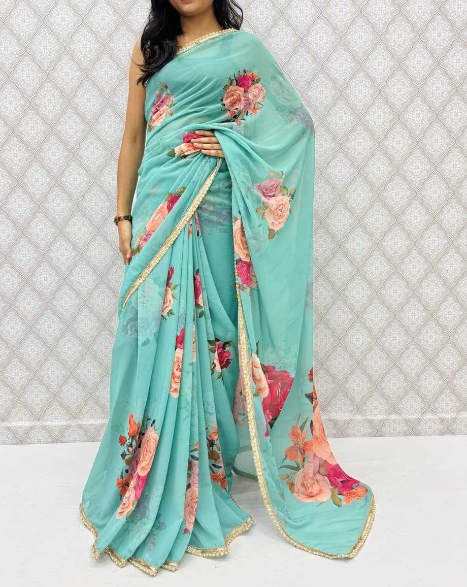 Ynf Georgette KESH656 213 Sarees Wholesale Printed Sarees Georgette Sarees Weightless Sarees Manufacturer- Kapda Export