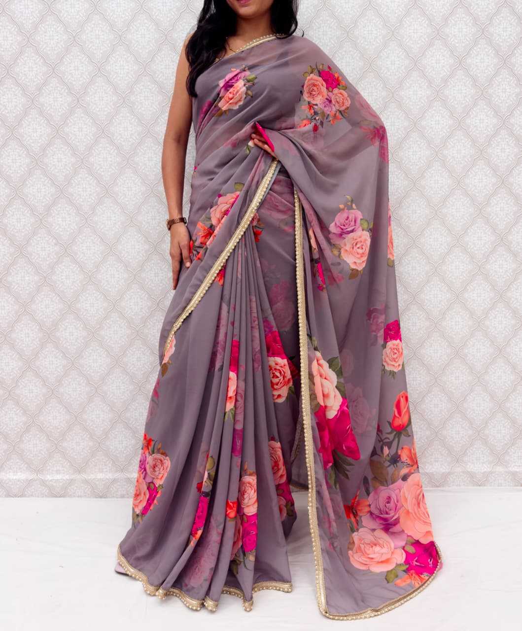 Ynf Georgette KESH656 213 Sarees Wholesale Printed Sarees Georgette Sarees Weightless Sarees Manufacturer- Kapda Export
