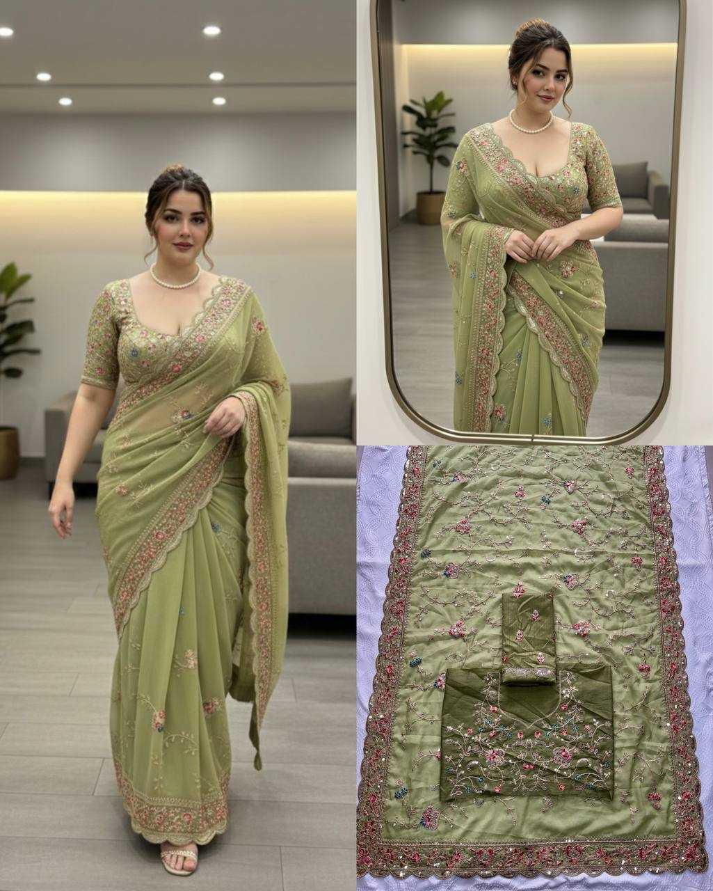 Ynf Georgette KESH659 Karvi Sarees Wholesale Party Wear Sarees Georgette Sarees Branded Sarees Manufacturer- Kapda Export