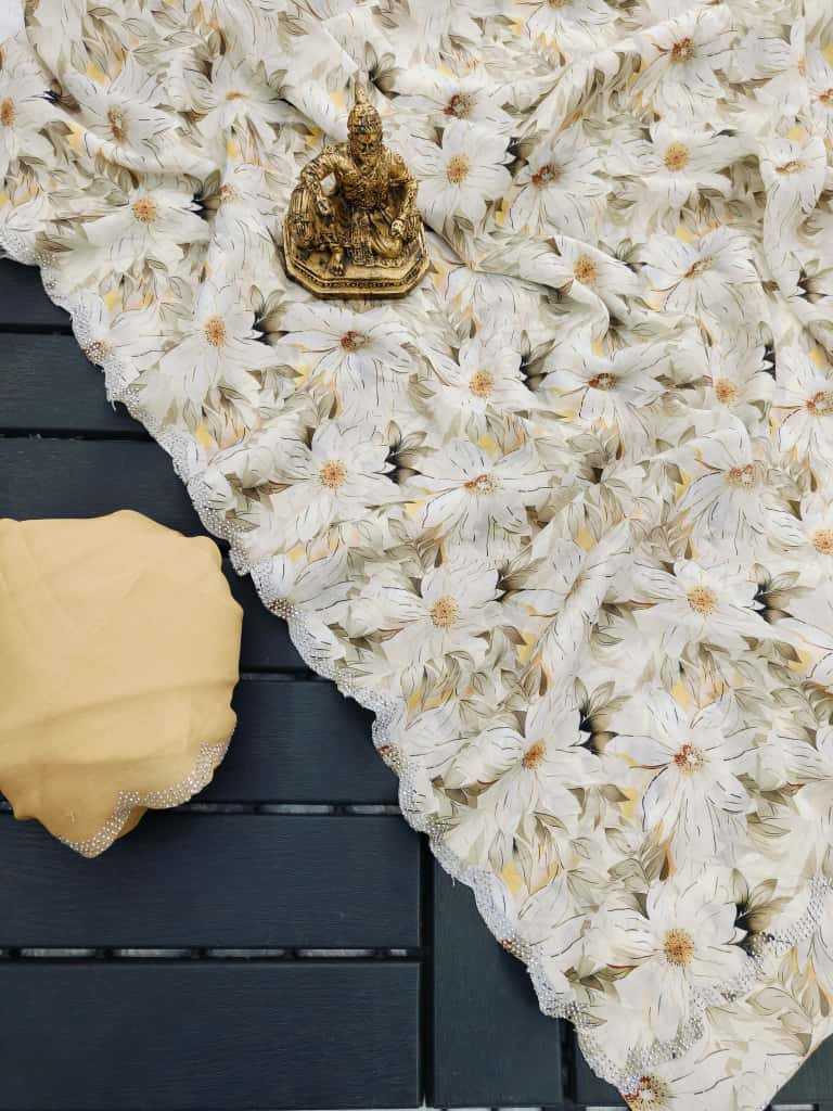 Ynf Georgette KESH673 TRISHA Sarees Wholesale Party Wear Sarees Printed Sarees Stone Work Saree Manufacturer- Kapda Export