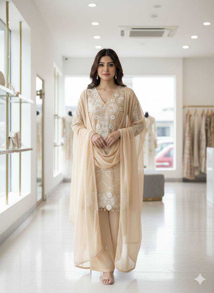 Ynf Georgette KESH678 2063 Suits & Dresses Festive Collections Wholesale Embroidery Suits Wedding Suits Eid Collections Manufacturer- Kapda Export