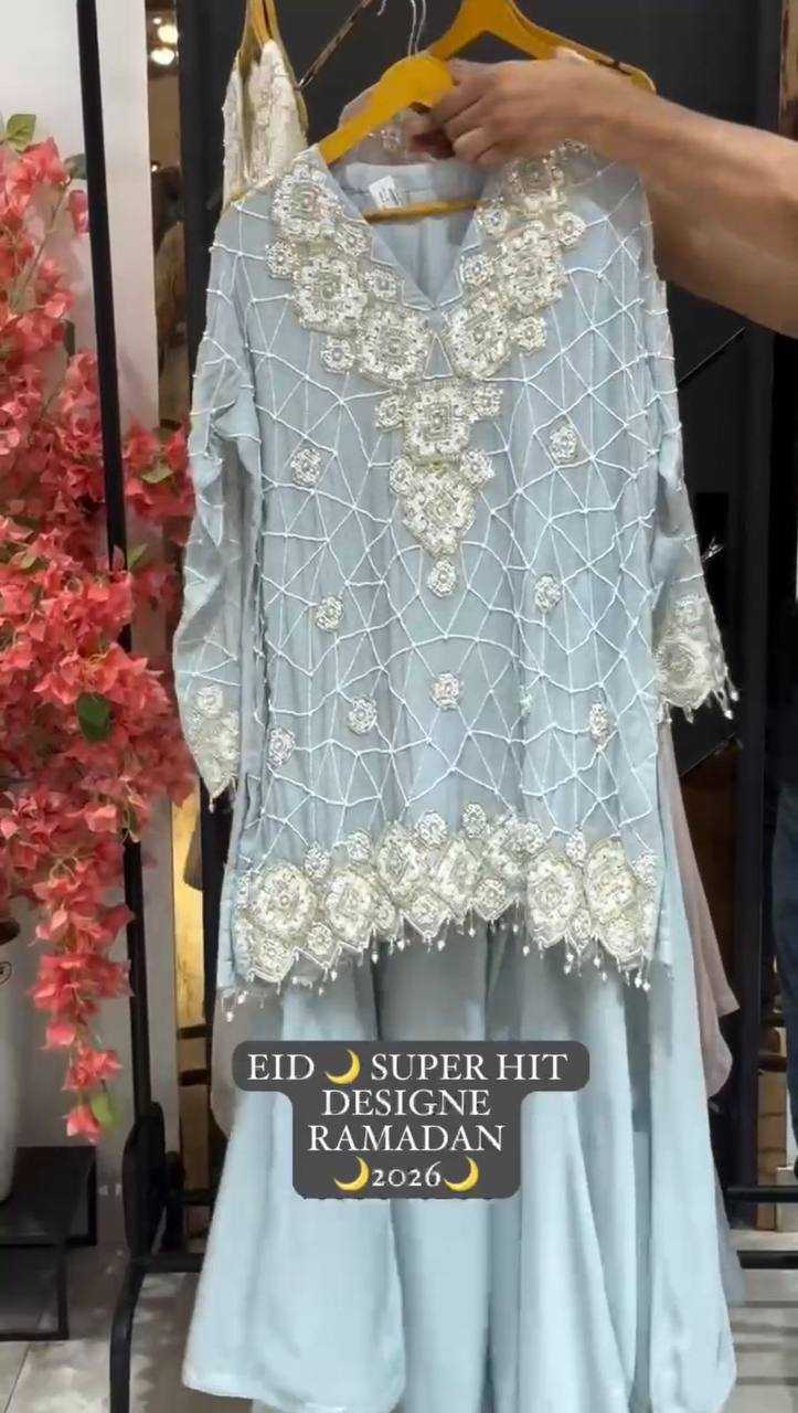 Ynf Georgette KESH678 2063 Suits & Dresses Festive Collections Wholesale Embroidery Suits Wedding Suits Eid Collections Manufacturer- Kapda Export