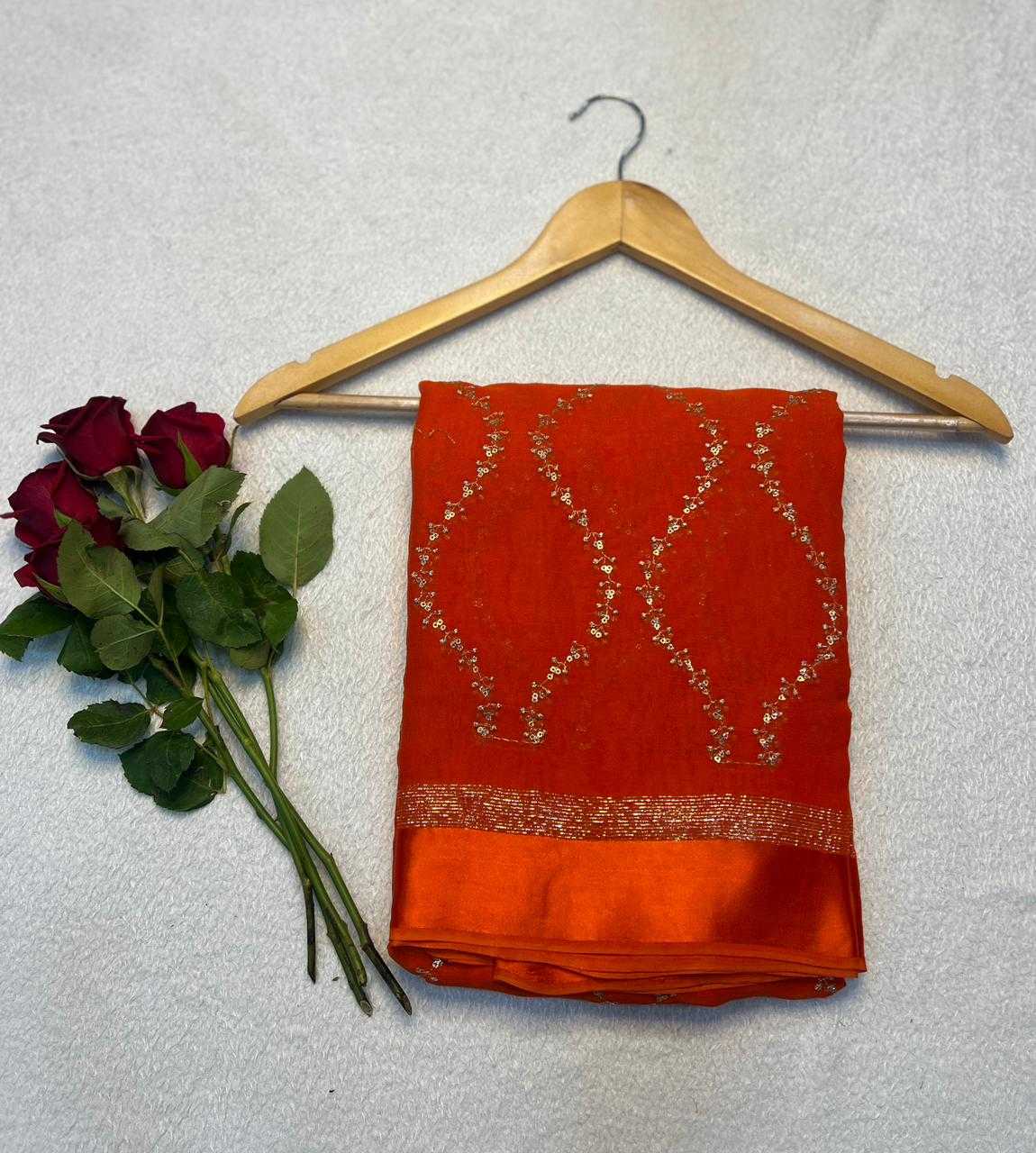 Ynf Georgette KESH691 126 Sarees Festive Collections Wholesale Georgette Sarees Sequence Sarees Leheriya Sarees Manufacturer- Kapda Export