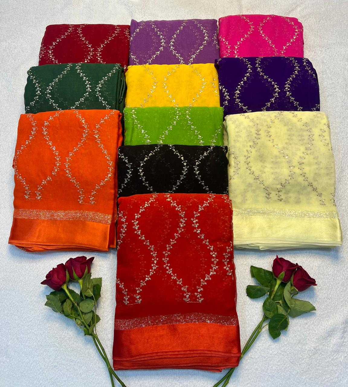 Ynf Georgette KESH691 126 Sarees Festive Collections Wholesale Georgette Sarees Sequence Sarees Leheriya Sarees Manufacturer- Kapda Export