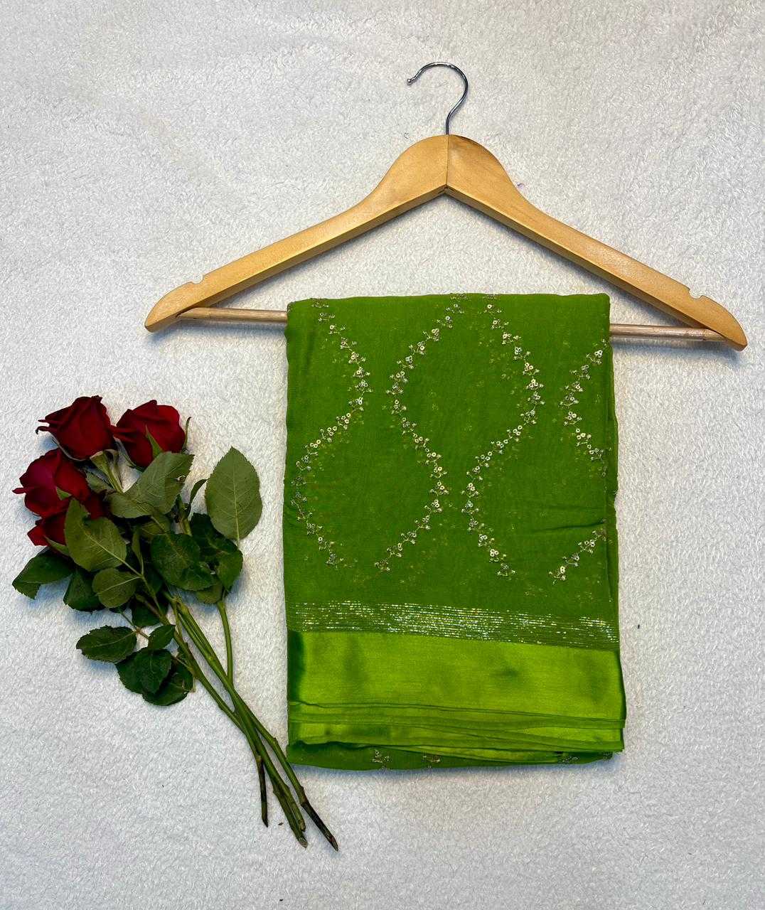 Ynf Georgette KESH691 126 Sarees Festive Collections Wholesale Georgette Sarees Sequence Sarees Leheriya Sarees Manufacturer- Kapda Export