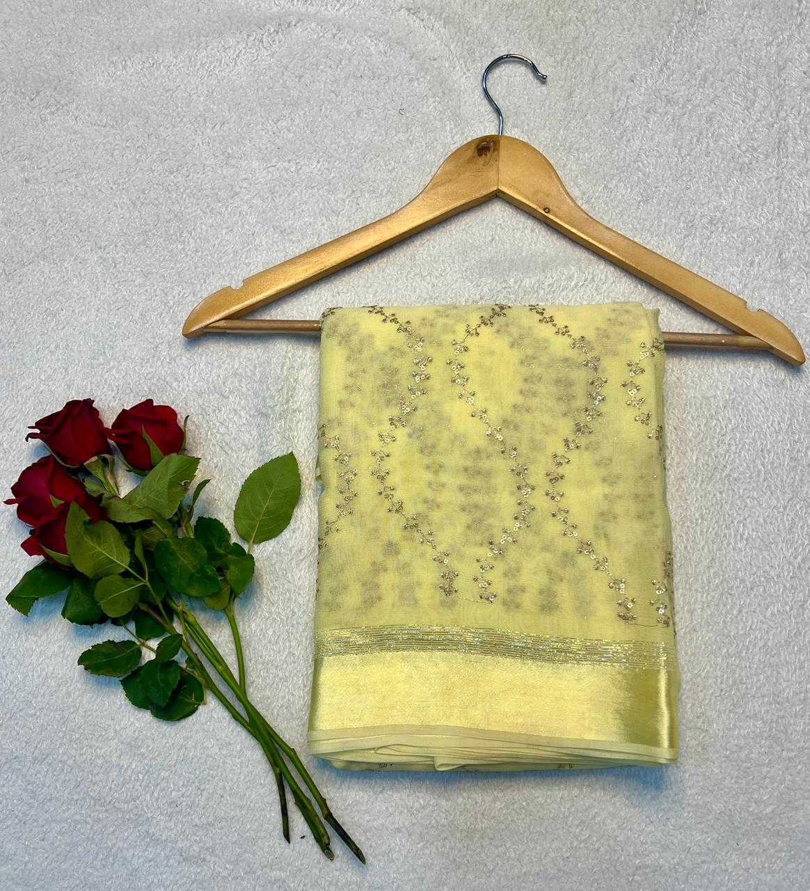 Ynf Georgette KESH691 126 Sarees Festive Collections Wholesale Georgette Sarees Sequence Sarees Leheriya Sarees Manufacturer- Kapda Export