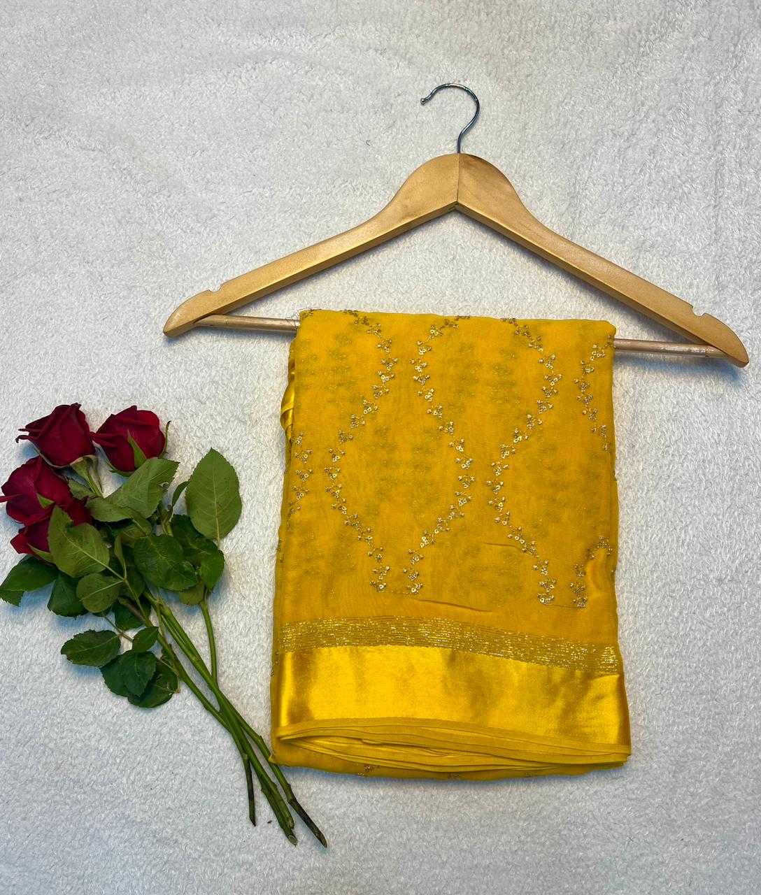 Ynf Georgette KESH691 126 Sarees Festive Collections Wholesale Georgette Sarees Sequence Sarees Leheriya Sarees Manufacturer- Kapda Export