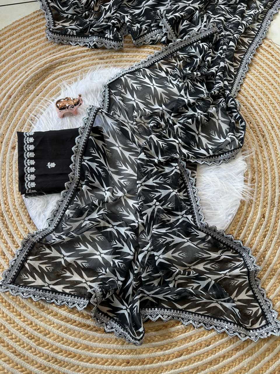 Ynf Georgette KESH695 Lahriya Sarees Festive Collections Wholesale Leheriya Sarees Printed Georgette Saree Sarees With Blouse Manufacturer- Kapda Export