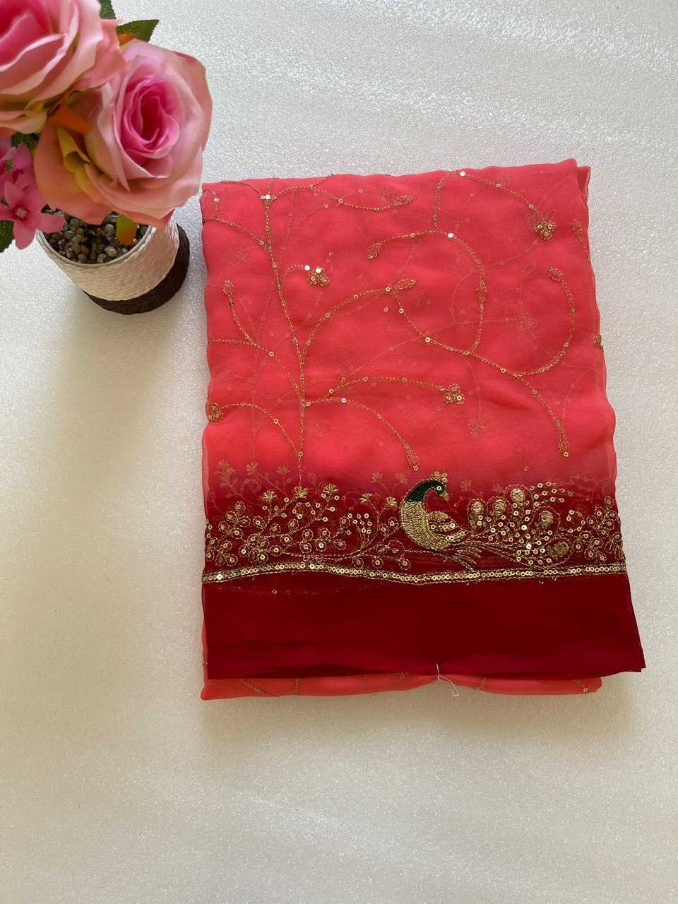 Ynf Georgette KESH696 004 Sarees Wholesale Sequence Sarees Work Sarees Festive Sarees Manufacturer- Kapda Export