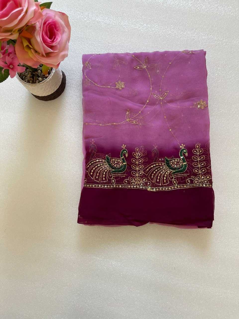 Ynf Georgette KESH696 004 Sarees Wholesale Sequence Sarees Work Sarees Festive Sarees Manufacturer- Kapda Export