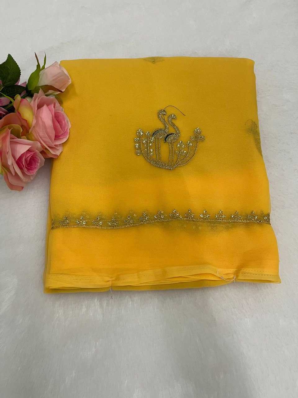 Ynf Georgette KESH696 13 Sarees Wholesale Sequence Sarees Work Sarees Embroidered Sarees Manufacturer- Kapda Export