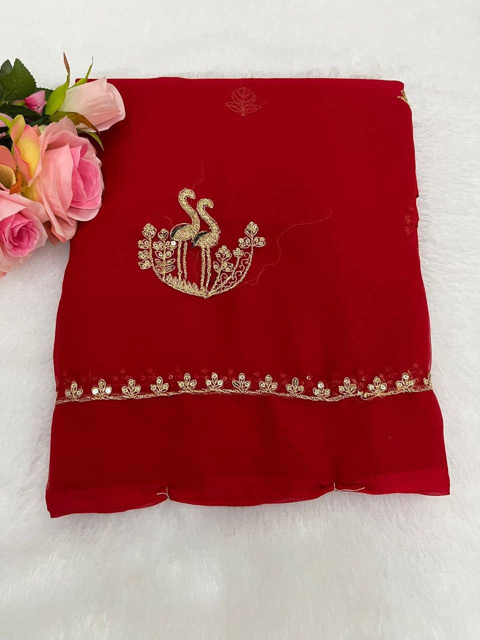 Ynf Georgette KESH696 13 Sarees Wholesale Sequence Sarees Work Sarees Embroidered Sarees Manufacturer- Kapda Export