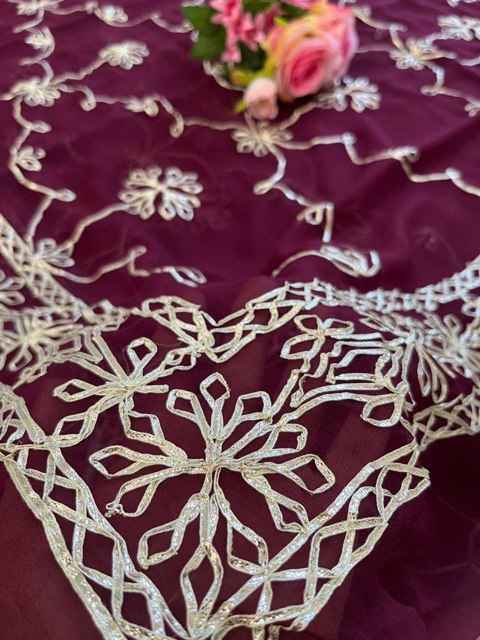 Ynf Georgette KESH696 18 Sarees Wholesale Gota Patti Sarees Embroidered Sarees Heavy Work Sarees Manufacturer- Kapda Export