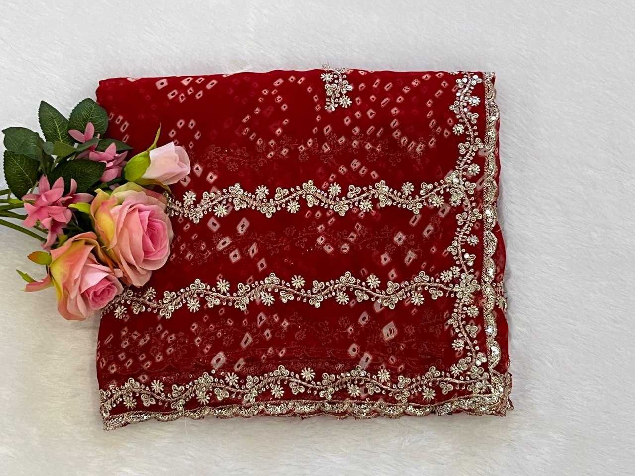 Ynf Georgette KESH696 23 Sarees Wholesale Sequence Sarees Heavy Work Sarees Bandhani Sarees Manufacturer- Kapda Export