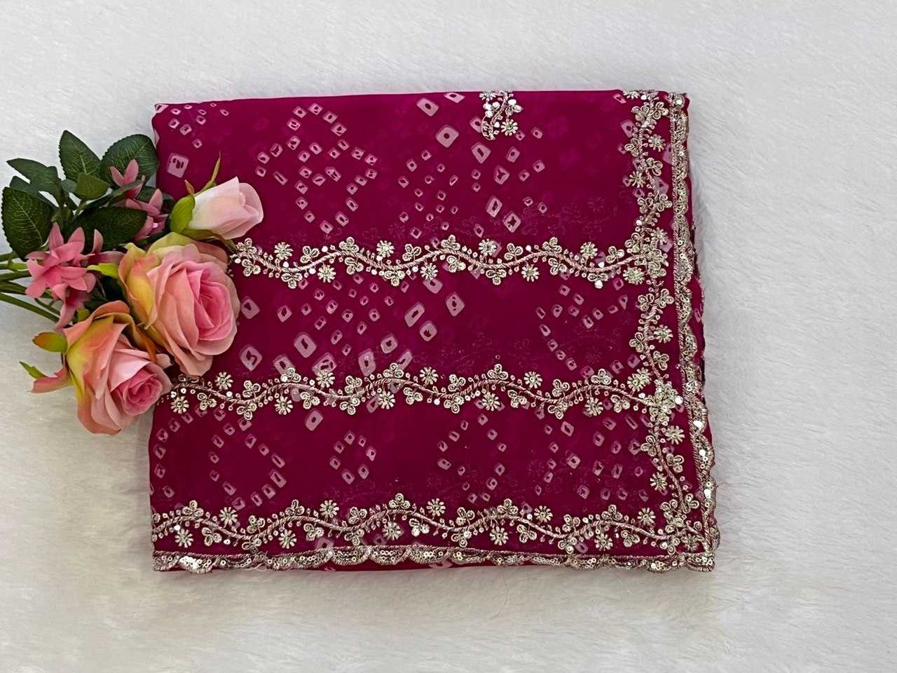 Ynf Georgette KESH696 23 Sarees Wholesale Sequence Sarees Heavy Work Sarees Bandhani Sarees Manufacturer- Kapda Export