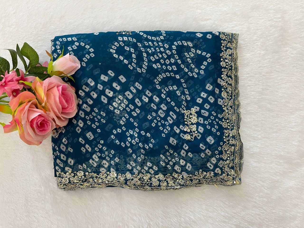 Ynf Georgette KESH696 24 Sarees Wholesale Printed Sarees Festive Sarees Casual Sarees Manufacturer- Kapda Export