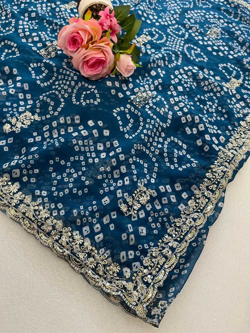 Ynf Georgette KESH696 24 Sarees Wholesale Printed Sarees Festive Sarees Casual Sarees Manufacturer- Kapda Export