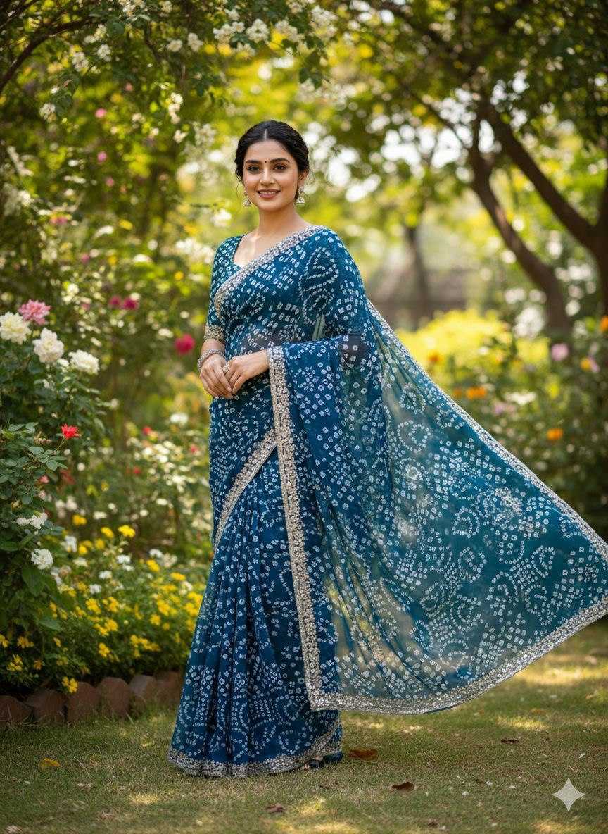 Ynf Georgette KESH696 24 Sarees Wholesale Printed Sarees Festive Sarees Casual Sarees Manufacturer- Kapda Export