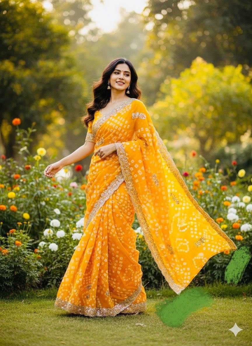 Ynf Georgette KESH696 24 Sarees Wholesale Printed Sarees Festive Sarees Casual Sarees Manufacturer- Kapda Export