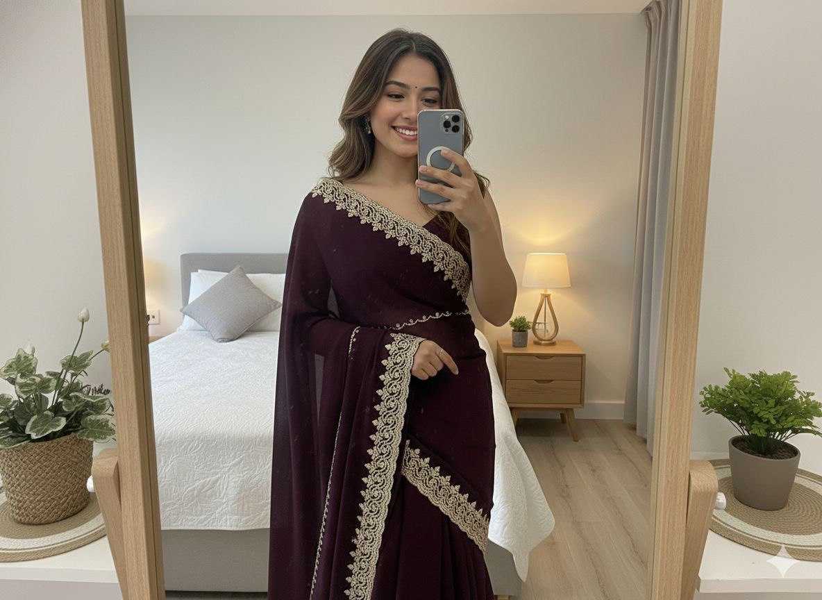 Ynf Georgette KESH696 26 Sarees Wholesale Sequence Sarees Embroidered Sarees Heavy Work Sarees Manufacturer- Kapda Export